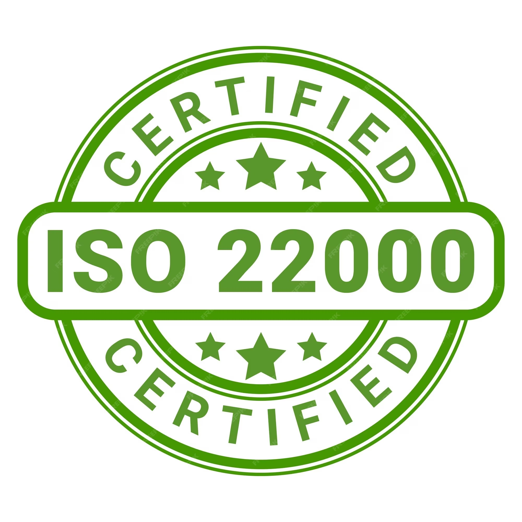 green iso 22000 certified stamp sticker with stars vector illustration 723710 589