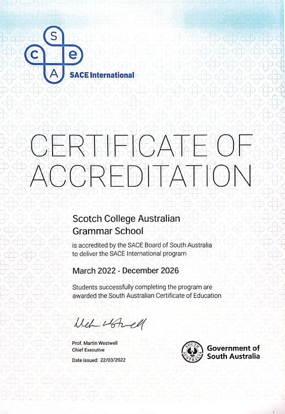 scotch ags sace certificate